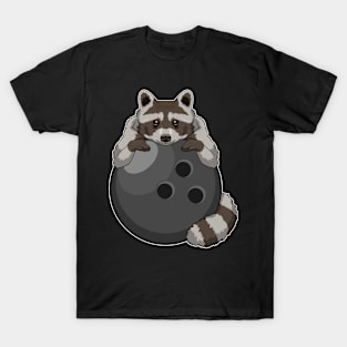 Raccoon at Bowling with Bowling ball T-Shirt